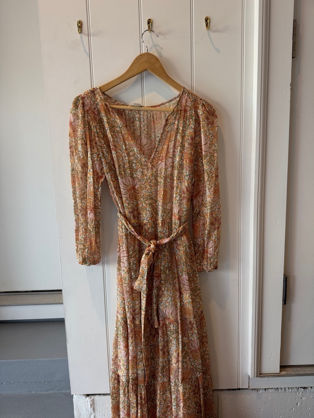 Shoshanna Paisley Wrap Maxi Dress - Pink & Tan